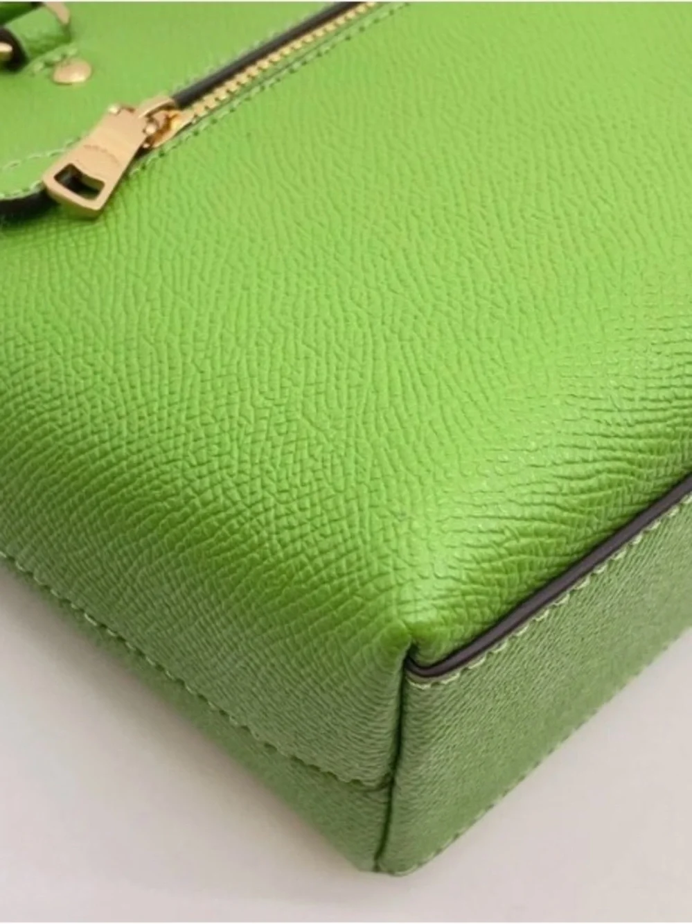 Coach Green Pebbled Leather Mini Satchel with Crossbody Strap